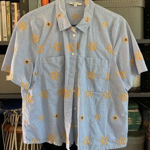 Madewell button down with embroidered stars